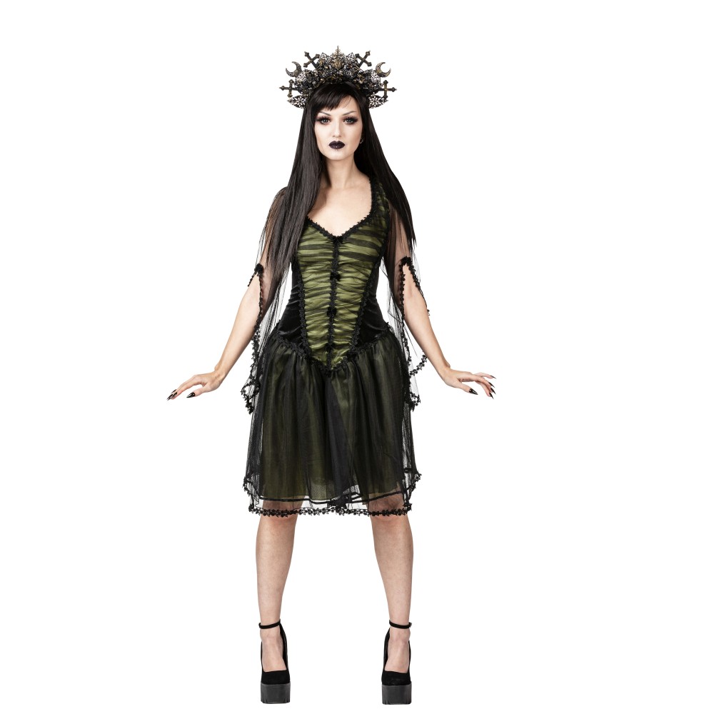 Sinister - 1212 Mini robe - Noir/Olive verte